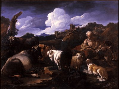 Herdsman with His Flock by Philipp Peter Roos